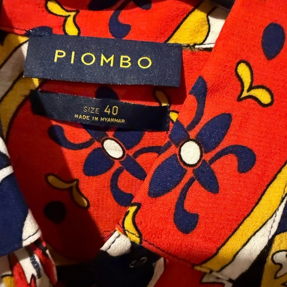 Piombo Women’s Size 4 Vibrant Patterned Long Sleeve Shirt - Picture 4 of 5